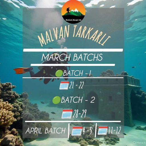 ππ₯ MALVAN β TARKARLI COASTAL ESCAPE π₯π
Sea β’ Sand β’ Fort β’ Water Sports β’ Konkan Vibes
βββββββββββββββββββ
π Malvan | Tarkarli | Devbag | Sindhudurg Fort
π’ BATCH 1 (π₯ Filling Super Fast)
πMar 21th β 22nd Mar
π Departure: 20th Mar | 9