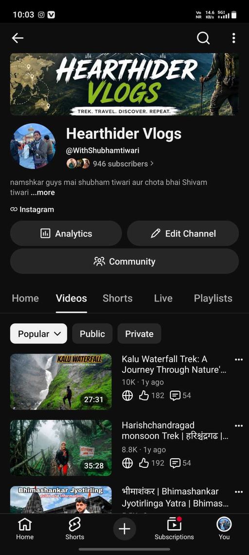 वीडियो आवडत असेल तर चॅनेल ला subscribe करू शकता
लिंक - https://youtube.com/@withshubhamtiwari?si=Df0Zn3RGfVrjMhOs
